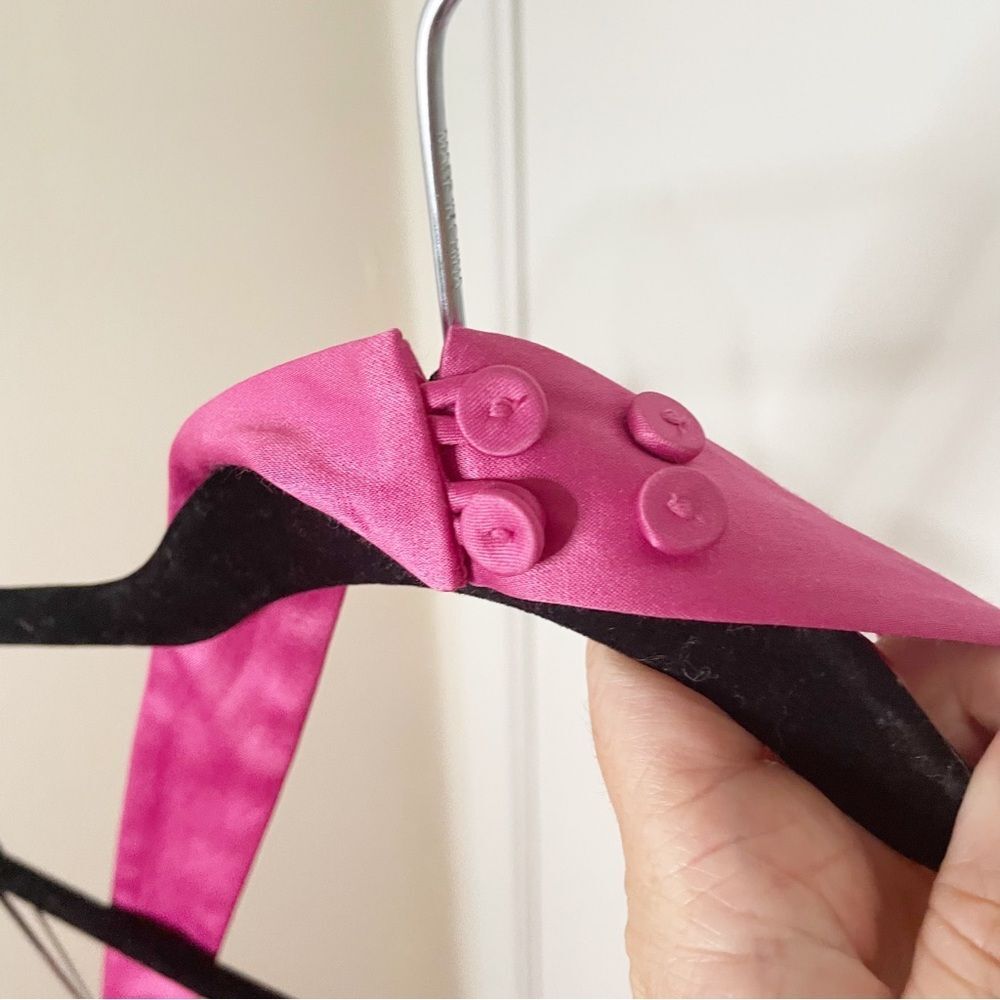 Y2K Vtg Betsey Johnson hot pink satin halter top mini dress 2 women’s - Picture 6 of 13